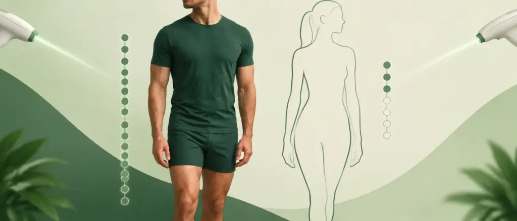 Why does men's hair require more laser sessions?